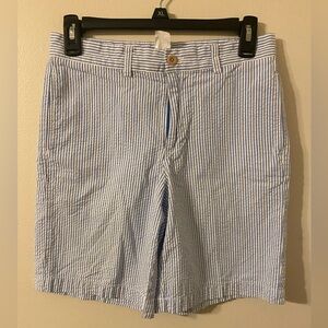 Boys Vineyard Vines Blue White Striped Cotton Blend 4-Pocket Shorts‎ Size 14